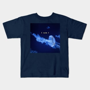 calm Aquatic Blue Water Jellyfish Kids T-Shirt